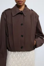 Antioch Kahve Pile Detaylı Dik Yaka Mont