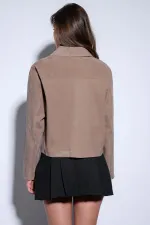 Antioch Vizon Torba Cepli Süet Kadın Ceket