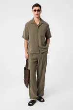 Antioch Haki Modal Kumaş Erkek Gömlek