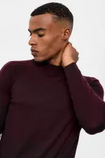 Pull en maille à col demi-col Antioch Plum pour homme