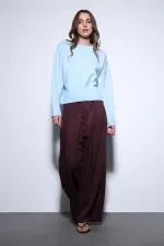 Antioch Mavi Yün Karışımlı Kadın Kazak