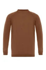 Antioch Kahve Bisiklet Yaka Slim Fit Triko Kazak