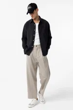 Antioch Siyah Modal Kumaş Relax Fit Erkek Gömlek