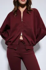 Antioch Burgundy Bomber Jacket and Flare Pants Set