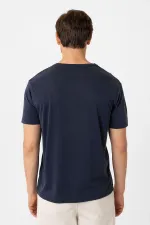 T-shirt homme Antioch Navy coupe classique en tissu technique modal