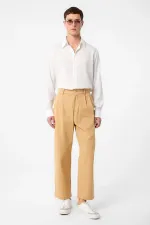 Antioch Camel Yüksek Bel Pamuklu Erkek Pantolon