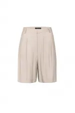 Antioch Bej Pilili Kadın Bermuda Şort