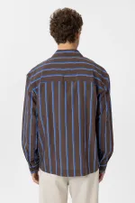 Antioch Coffee Relax Fit Striped Men's Shirt