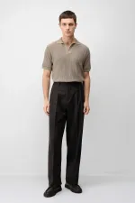 Antioch Bej Premium Dokulu Erkek Triko T-Shirt