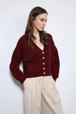 Gilet Antioch bordeaux en laine mélangée