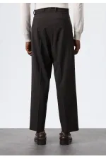 Antioch Açık Kahve Relax Fit Çizgili Erkek Pantolon