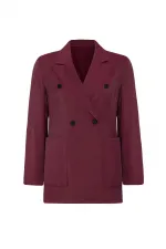 Antioch Bordo Kruvaze Kadın Blazer Ceket