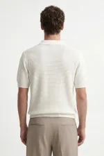 Antioch Ekru Dokulu Polo Yaka Erkek T-Shirt