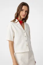 Antioch Ekru Gömlek Şort Kadın Takım