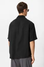 Antioch Black Short-Sleeved Oversize Men's Shirt