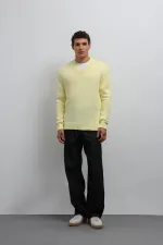 Antioch Yellow Textured V-Neck Men's Sweater