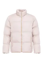 Antioch Bej Dik Yaka Kauçuk Şişme Mont