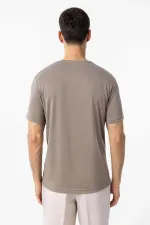 Antioch Bej Regular Fit Modal Teknik Kumaş Erkek T-Shirt
