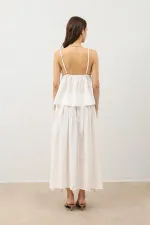 Jupe drapée blanc cassé Antioch pour femme