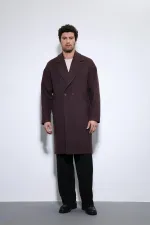 Antioch Coffee Oversize Double-Breasted Men's Coat