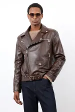 Veste de motard Antioch Coffee 100% cuir