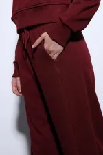 Pantalon de survêtement Antioch Burgundy Basic à jambes droites pour femmes