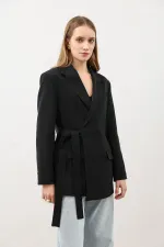 Antioch Siyah Kuşaklı Kadın Blazer