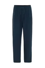 Antioch Navy Blue Linen Blend Jogger Men's Pants