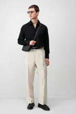 Antioch Siyah Crinkled Relax Fit Erkek Gömlek