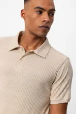 Antioch Bej Slim Fit Polo Yaka Erkek T-Shirt