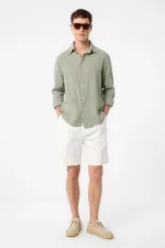 Chemise texturée Antioch Khaki Relax Fit pour homme
