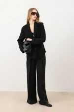 Antioch Black Pleated Palazzo Women's Trousers