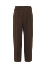 Pantalon homme Antioch Coffee taille haute coupe décontractée à plis