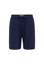 Short pour homme Antioch en lin mélangé bleu marine