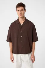 Antioch Coffee Relax Fit Short Men's Shirt