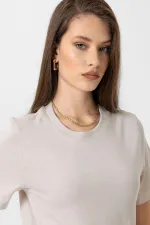 Antioch Taş Kadın Bisiklet Yaka Basic T-Shirt