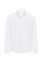 Antioch White Linen Blend Button-Down Collar Men's Shirt