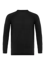 Antioch Black Crew Neck Slim Fit Knit Sweater