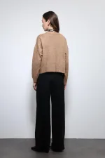 Antioch Siyah Bel Lastikli Pileli Kadın Pantolon