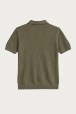 Antioch Haki Dokulu Polo Yaka Erkek T-Shirt