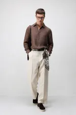 Antioch Light Brown Crinkled Relax Fit Men's Shirt