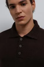 Pull pour homme à col boutonné Antioch Coffee