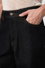 Antioch Siyah Yüksek Bel Relaxed Fit Erkek Kot Pantolon