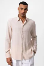 Antioch Beige Long-Sleeved Men's Shirt