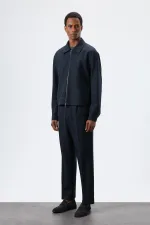 Antioch Lacivert Çizgili Mevsimlik Erkek Mont