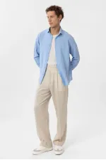 Antioch Bebe Blue Linen Blend Boys' Shirt