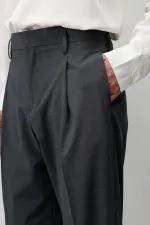Antioch Gri Relaxed Fit Pileli Erkek Pantolon Antioch Gri Relaxed Fit Pileli Erkek Pantolon