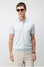 Antioch Bebe Mavi Comfort Slim Polo Yaka Erkek Triko T-Shirt