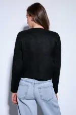 Antioch Black Soft Textured Women's Cardigan