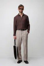Antioch Coffee Crinkled Relax Fit Men's Shirt